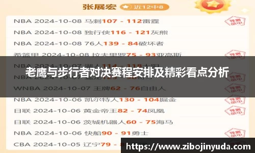 老鹰与步行者对决赛程安排及精彩看点分析